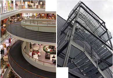 Gewerbliche Stahltreppe im Einkaufszentrum